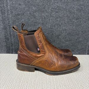 Sureway Western Chelsea Cowboy Boots Brown Leather Square Toe Men’s 7.5 / 9.5 W